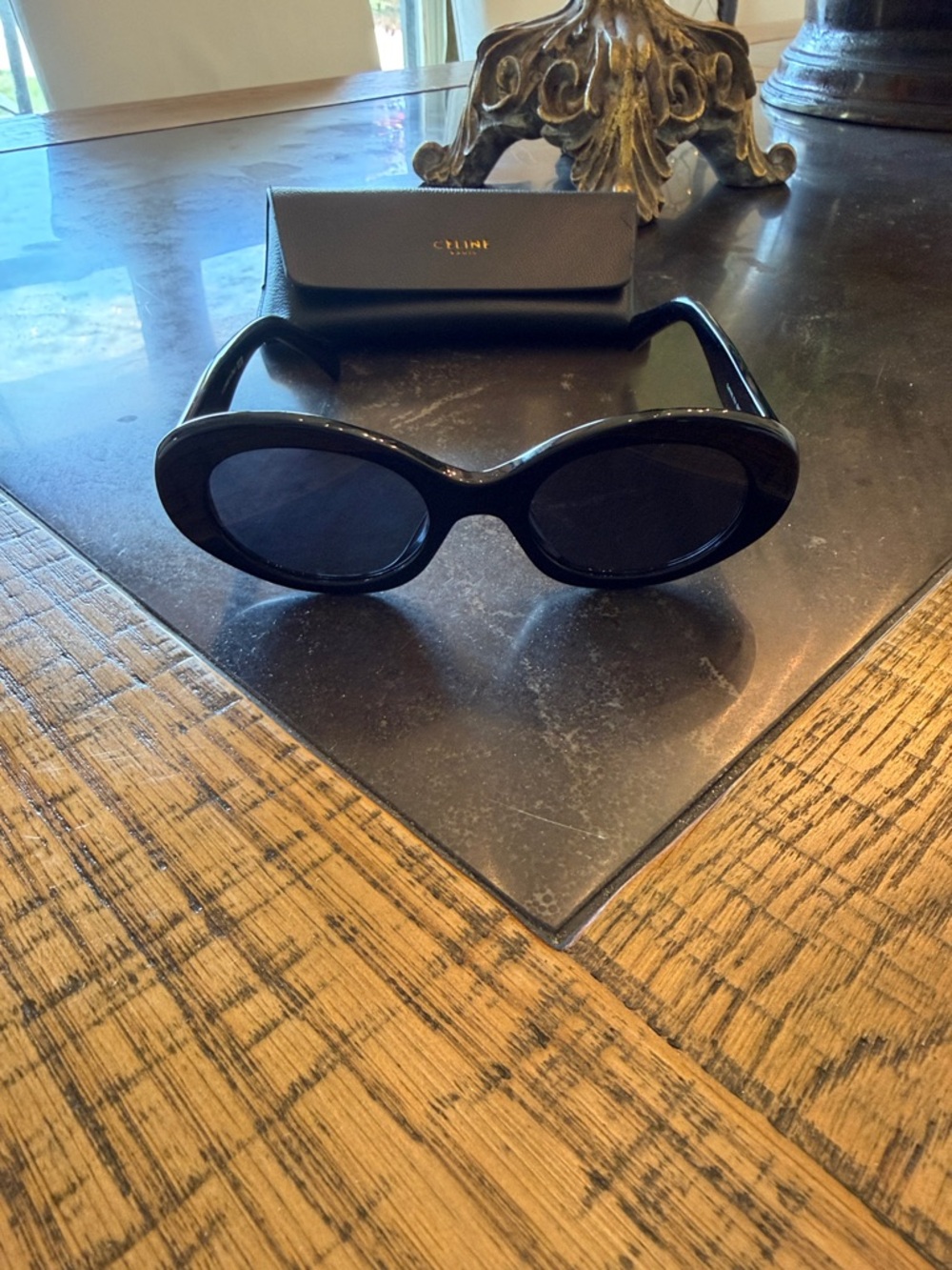 Celine Black Oval Sunglasses - Picture 5 of 5